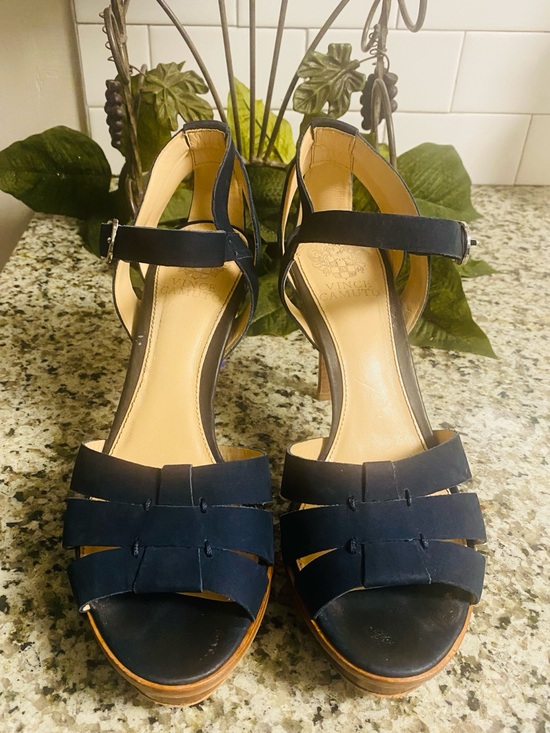 Vince Camuto Shoes - Vince Camuto Navy Strappy Open-Toe Platform Sandals